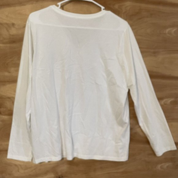 LL bean womans large long sleeve embroidered Christmas tree Cardinal T-shirt - Picture 7 of 8